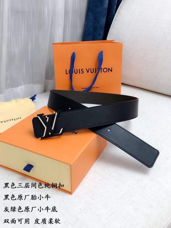Louis Vuitton GH170240300 black gray x black Logo Belts 1
