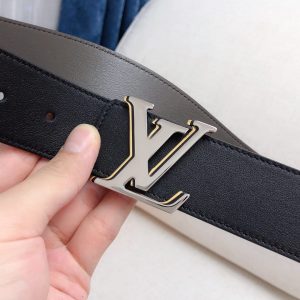 Louis Vuitton GH170240300 black gray x white Logo Belts 11