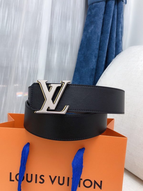 Louis Vuitton GH170240300 black gray x white Logo Belts 3