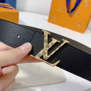 Louis Vuitton GH2240290 black x gold caro Logo Belts 12