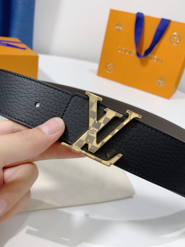 Louis Vuitton GH2240290 black x gold caro Logo Belts 3