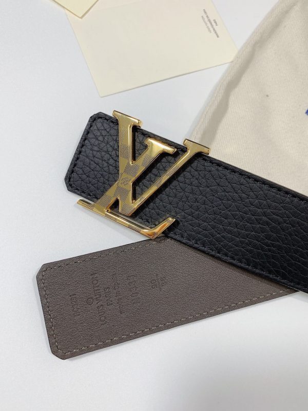Louis Vuitton GH2240290 black x gold caro Logo Belts 4