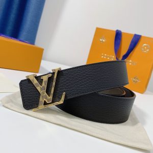 Louis Vuitton GH2240290 black x gold caro Logo Belts 16