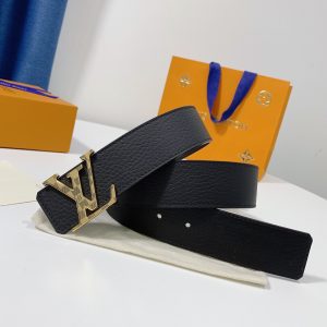 Louis Vuitton GH2240290 black x gold caro Logo Belts 17
