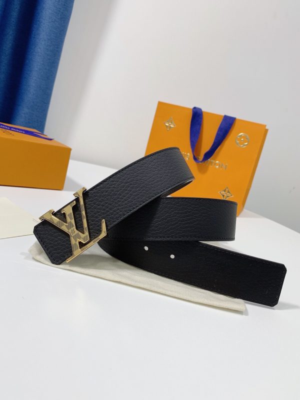 Louis Vuitton GH2240290 black x gold caro Logo Belts 8