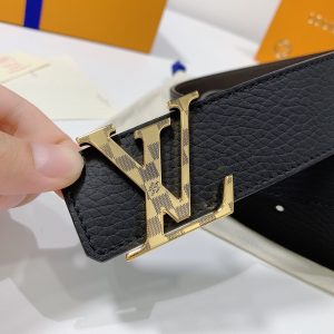 Louis Vuitton GH2240290 black x gold caro Logo Belts 19