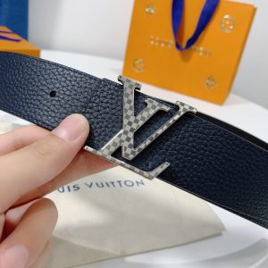 Louis Vuitton GH2240290 black x gray caro Logo Belts 12