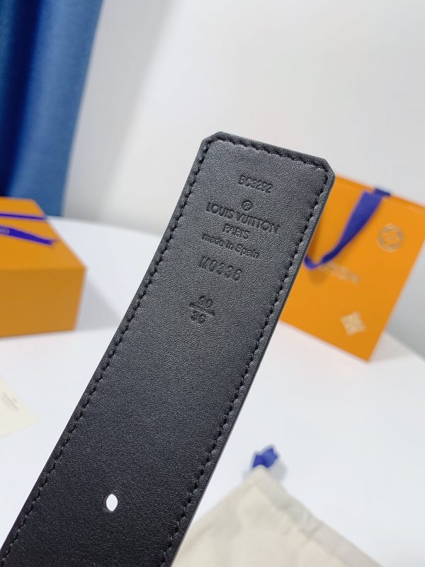 Louis Vuitton GH2240290 black x gray caro Logo Belts 5
