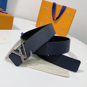 Louis Vuitton GH2240290 black x gray caro Logo Belts 16