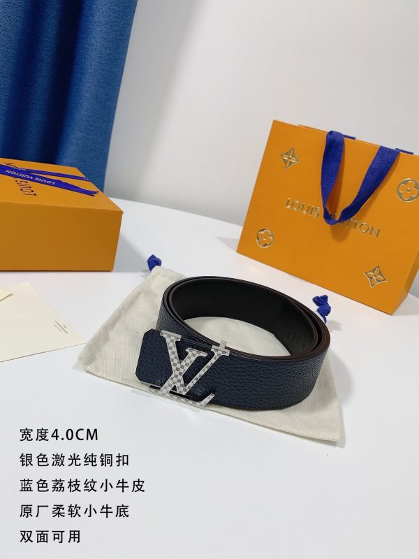 Louis Vuitton GH2240290 black x gray caro Logo Belts 9