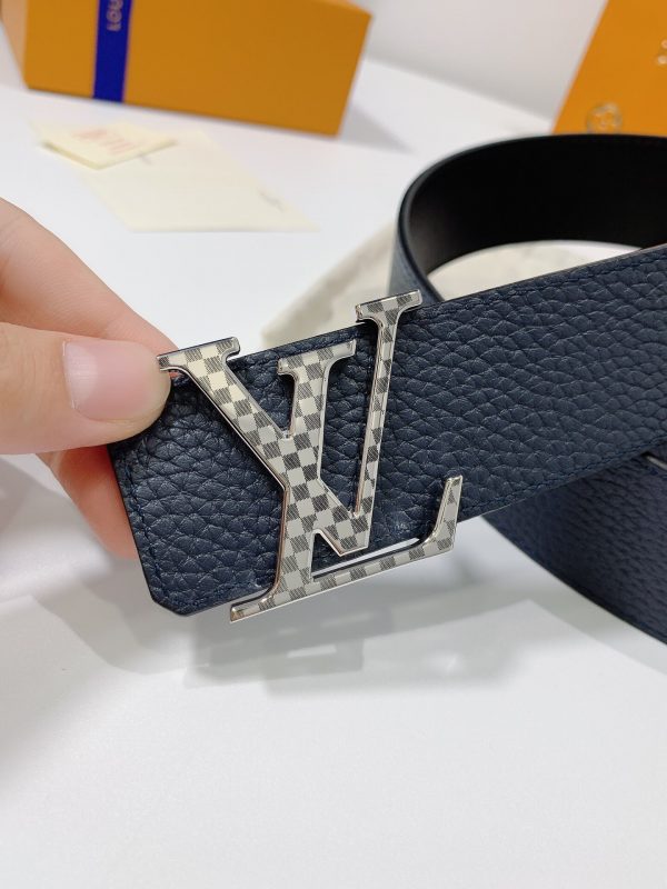 Louis Vuitton GH2240290 black x gray caro Logo Belts 10