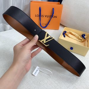 Louis Vuitton GH293220240 black brown x gold Logo Belts 11