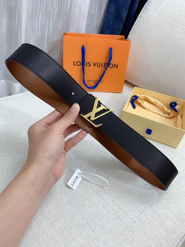 Louis Vuitton GH293220240 black brown x gold Logo Belts 2