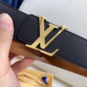 Louis Vuitton GH293220240 black brown x gold Logo Belts 12
