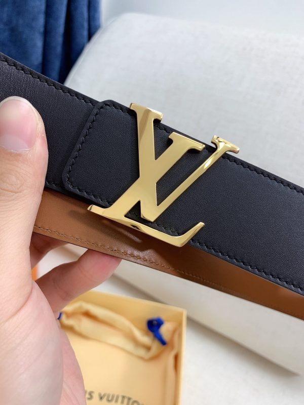 Louis Vuitton GH293220240 black brown x gold Logo Belts 3