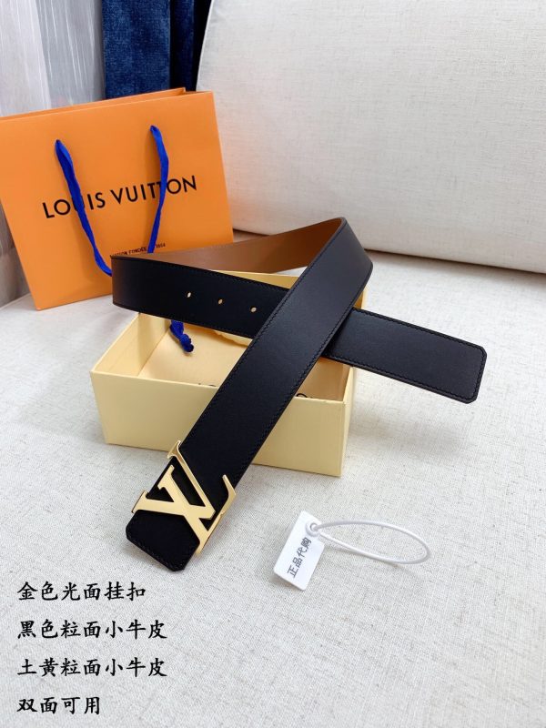 Louis Vuitton GH293220240 black brown x gold Logo Belts 1