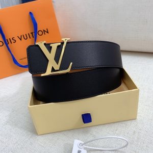 Louis Vuitton GH293220240 black brown x gold Logo Belts 18
