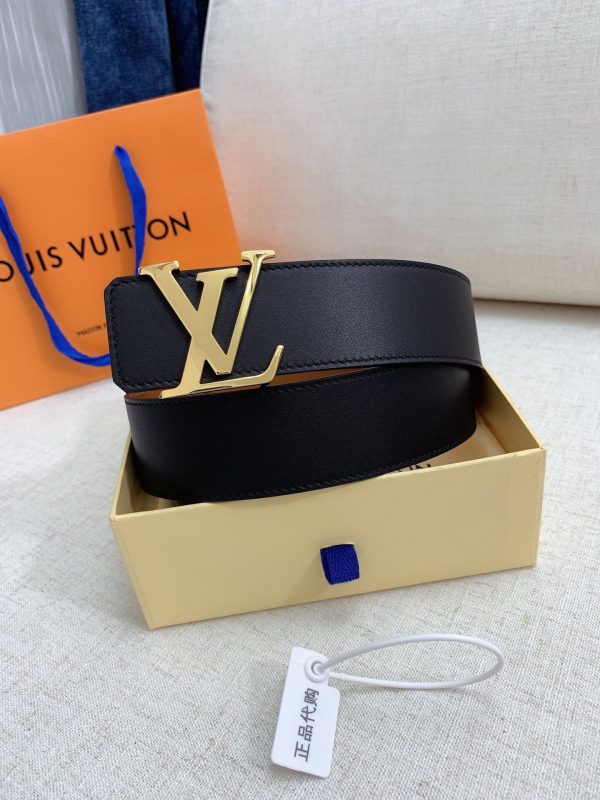 Louis Vuitton GH293220240 black brown x gold Logo Belts 9