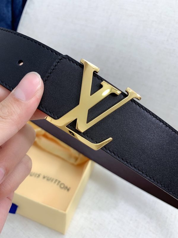 Louis Vuitton GH293220240 black dark brown x gold Logo Belts 2