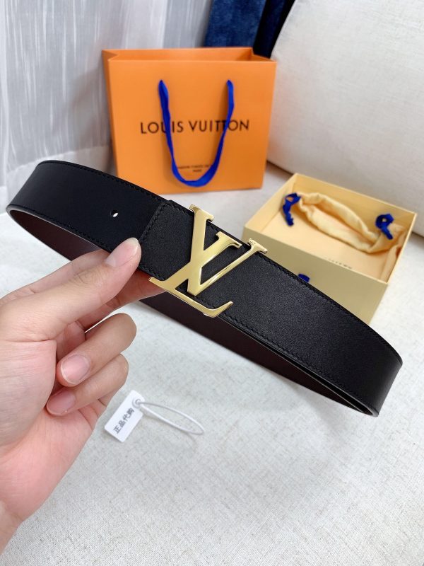 Louis Vuitton GH293220240 black dark brown x gold Logo Belts 3