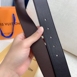 Louis Vuitton GH293220240 black dark brown x gold Logo Belts 14