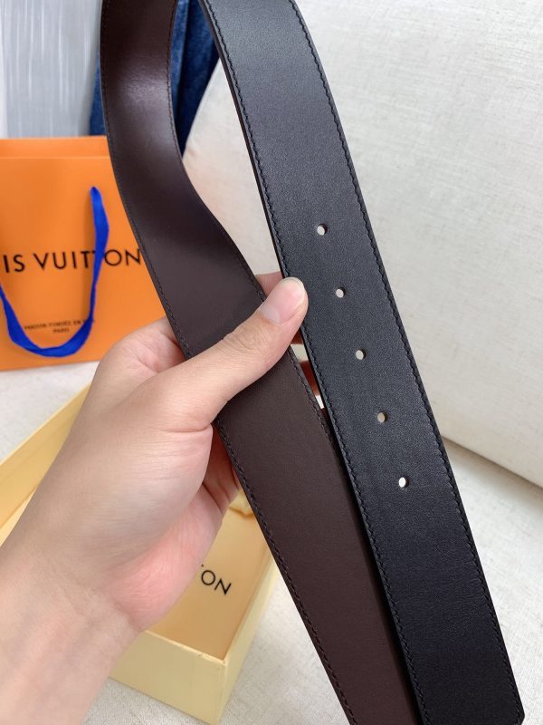 Louis Vuitton GH293220240 black dark brown x gold Logo Belts 5