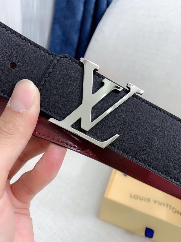 Louis Vuitton GH293220240 black dark red x silver Logo Belts 2