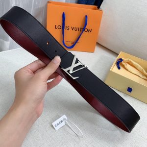 Louis Vuitton GH293220240 black dark red x silver Logo Belts 10