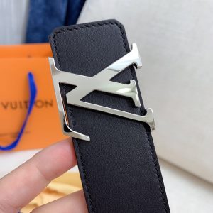 Louis Vuitton GH293220240 black dark red x silver Logo Belts 12