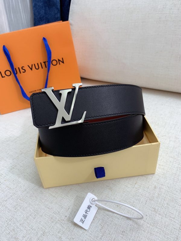 Louis Vuitton GH293220240 black dark red x silver Logo Belts 8