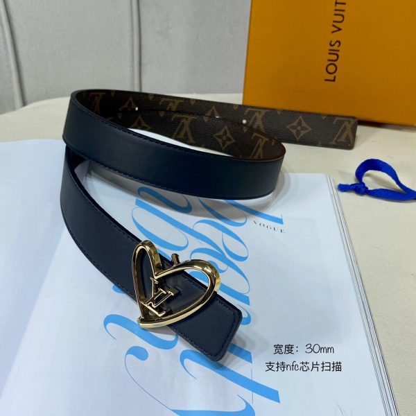 Louis Vuitton SS Tanabata New brown black x heart gold Logo Belts 5