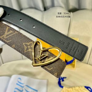 Louis Vuitton SS Tanabata New brown black x heart gold Logo Belts 17