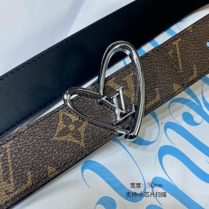 Louis Vuitton SS Tanabata New brown black x heart silver Logo Belts 15