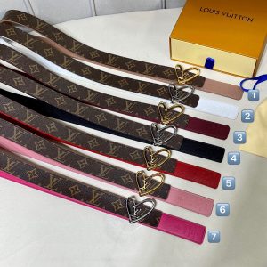 Louis Vuitton SS Tanabata New brown pink x heart gold Logo Belts 10