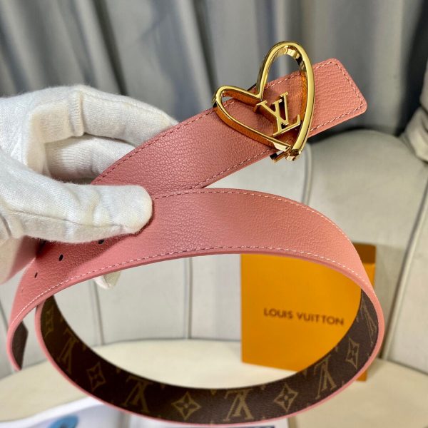 Louis Vuitton SS Tanabata New brown pink x heart gold Logo Belts 3