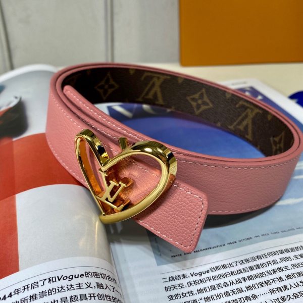 Louis Vuitton SS Tanabata New brown pink x heart gold Logo Belts 5