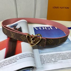 Louis Vuitton SS Tanabata New brown pink x heart gold Logo Belts 15