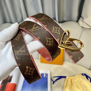 Louis Vuitton SS Tanabata New brown pink x heart gold Logo Belts 16