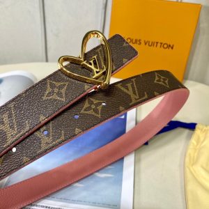 Louis Vuitton SS Tanabata New brown pink x heart gold Logo Belts 17