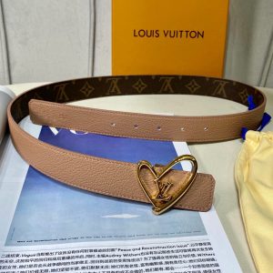 Louis Vuitton SS Tanabata New brown x heart gold Logo Belts 11