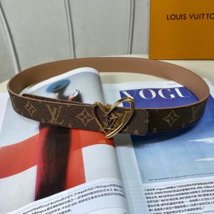 Louis Vuitton SS Tanabata New brown x heart gold Logo Belts 15
