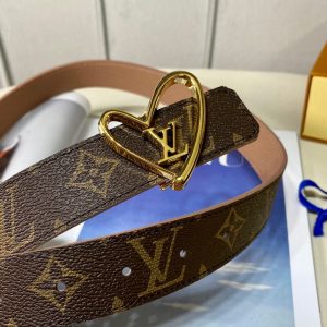 Louis Vuitton SS Tanabata New brown x heart gold Logo Belts 16