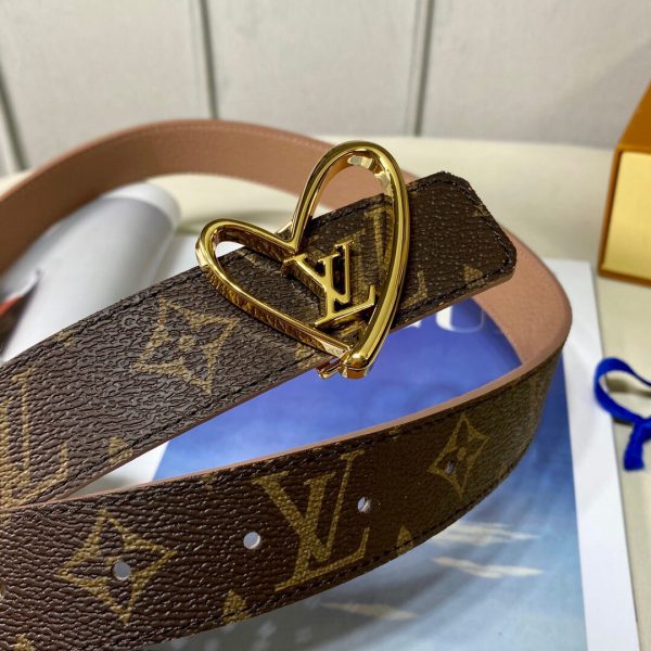 Louis Vuitton SS Tanabata New brown x heart gold Logo Belts 8