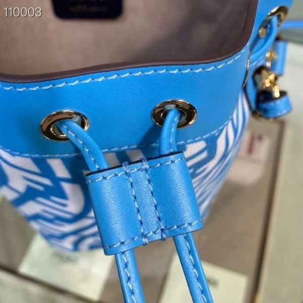MON TRESOR Blue glazed canvas mini-bag 5