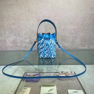 MON TRESOR Blue glazed canvas mini-bag 13