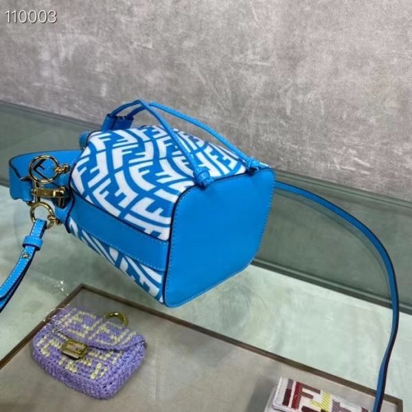 MON TRESOR Blue glazed canvas mini-bag 7