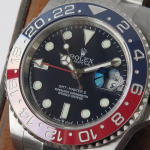 Rolex Greenwich Type II GMT black blue red x silver Watch 15