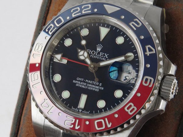 Rolex Greenwich Type II GMT black blue red x silver Watch 6