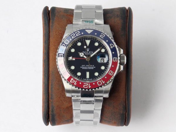 Rolex Greenwich Type II GMT black blue red x silver Watch 1