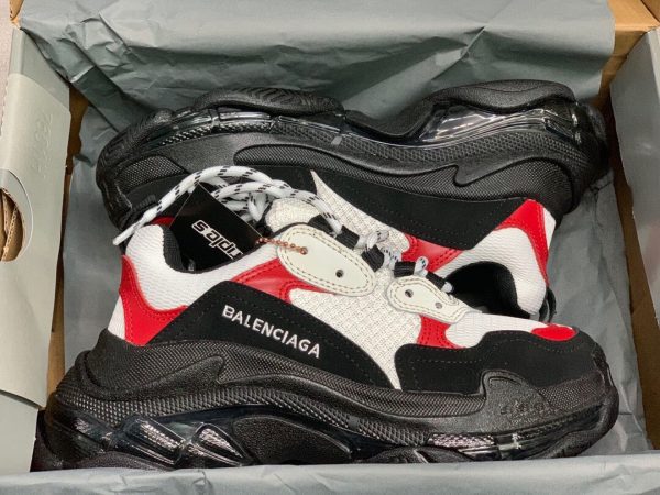 Shoes Balenciaga Triple S cushion old black x gray x red 1